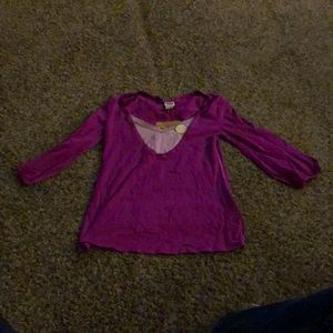 Pink/purple Route 66 knit top size small